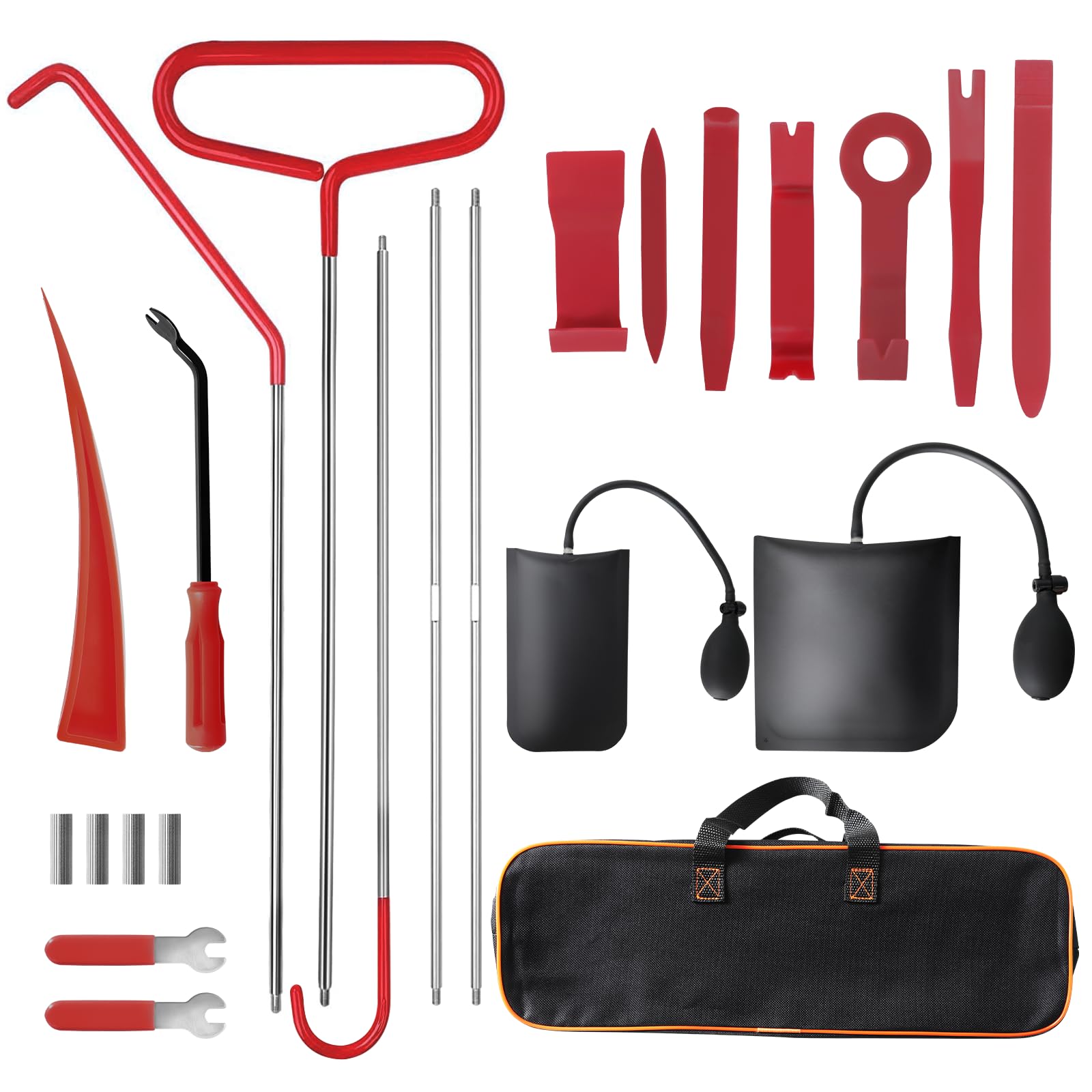 24PCS Car Lockout Kit with Air Wedge Pump ( 2 Style Hooks )